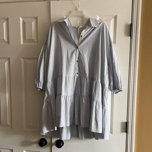 Free People Sky Blue Asymmetrical Dress